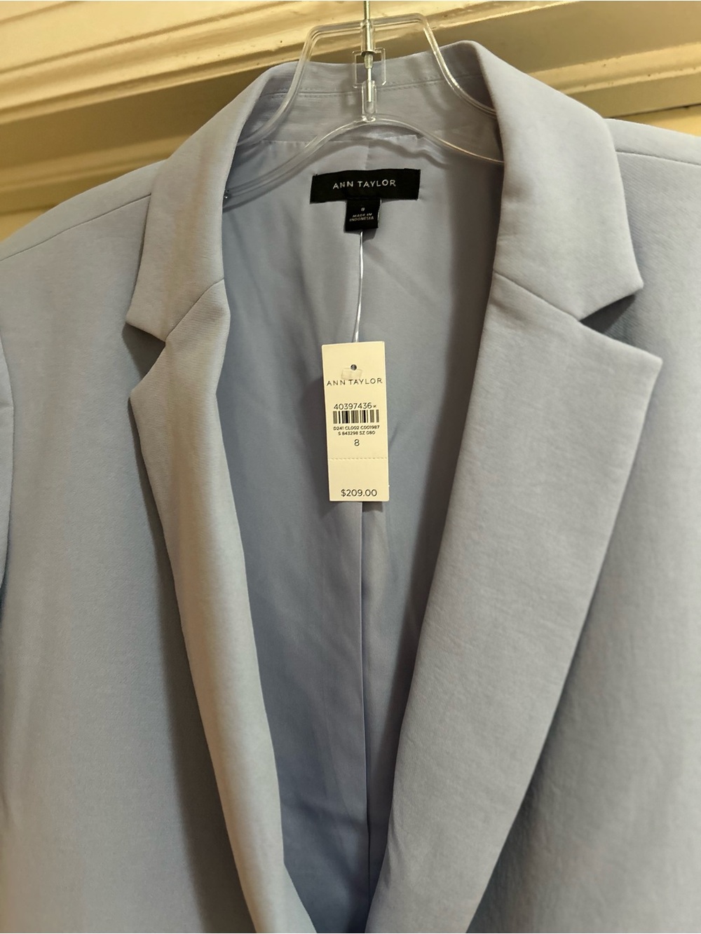 NWT Ann Taylor Blue Hydrangea Crepe Blazer - Picture 4 of 7